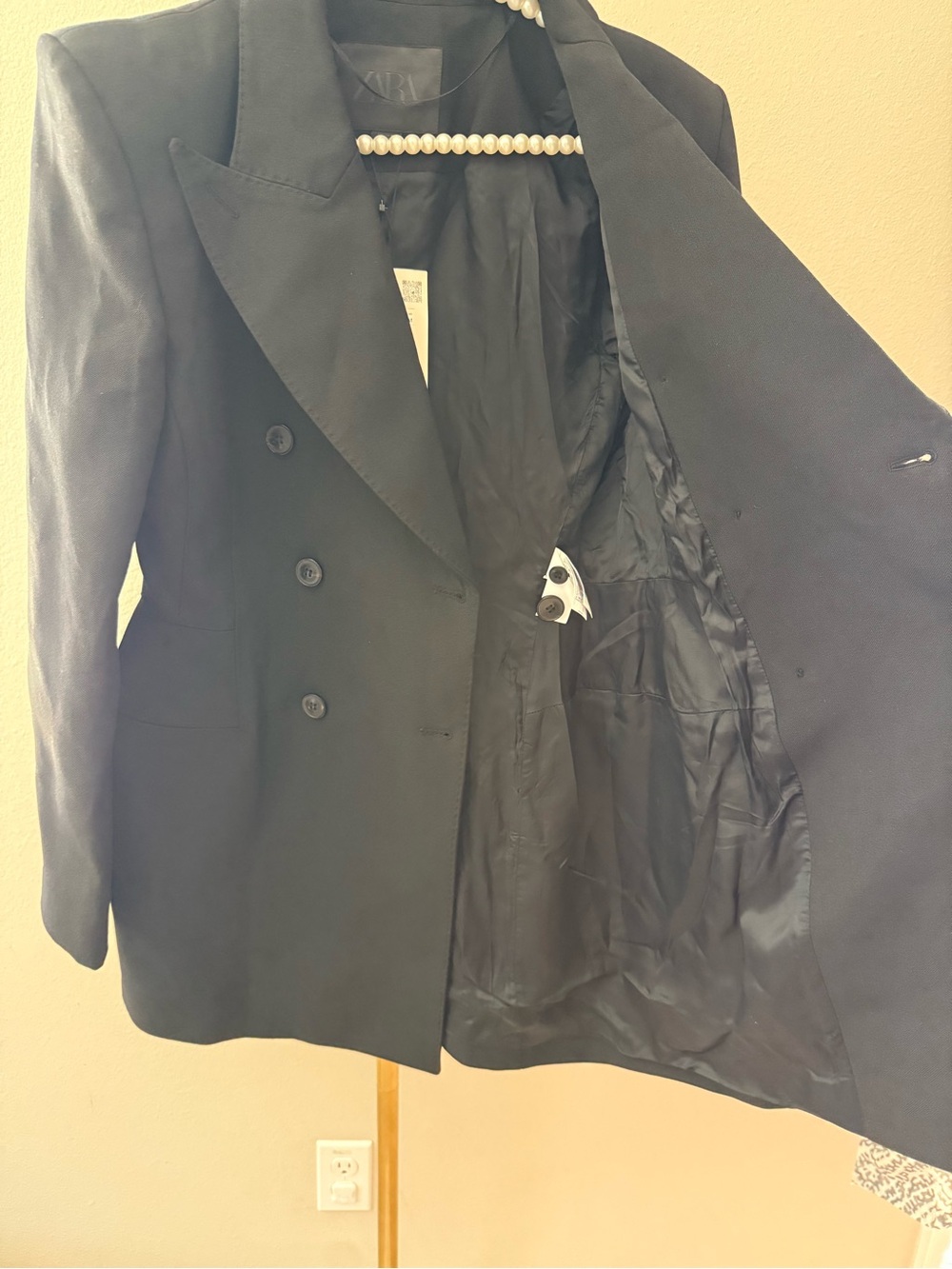 ZARA WOMAN BLACK ZW COLLECTION DOUBLE BREASTED BLAZER DRESS - Picture 6 of 10